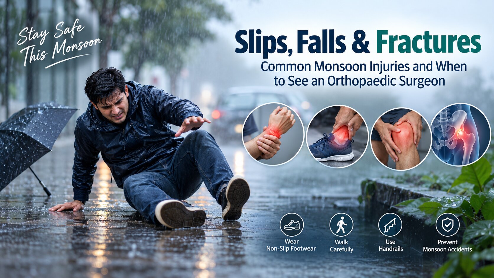Monsoon Slips, Falls & Fractures